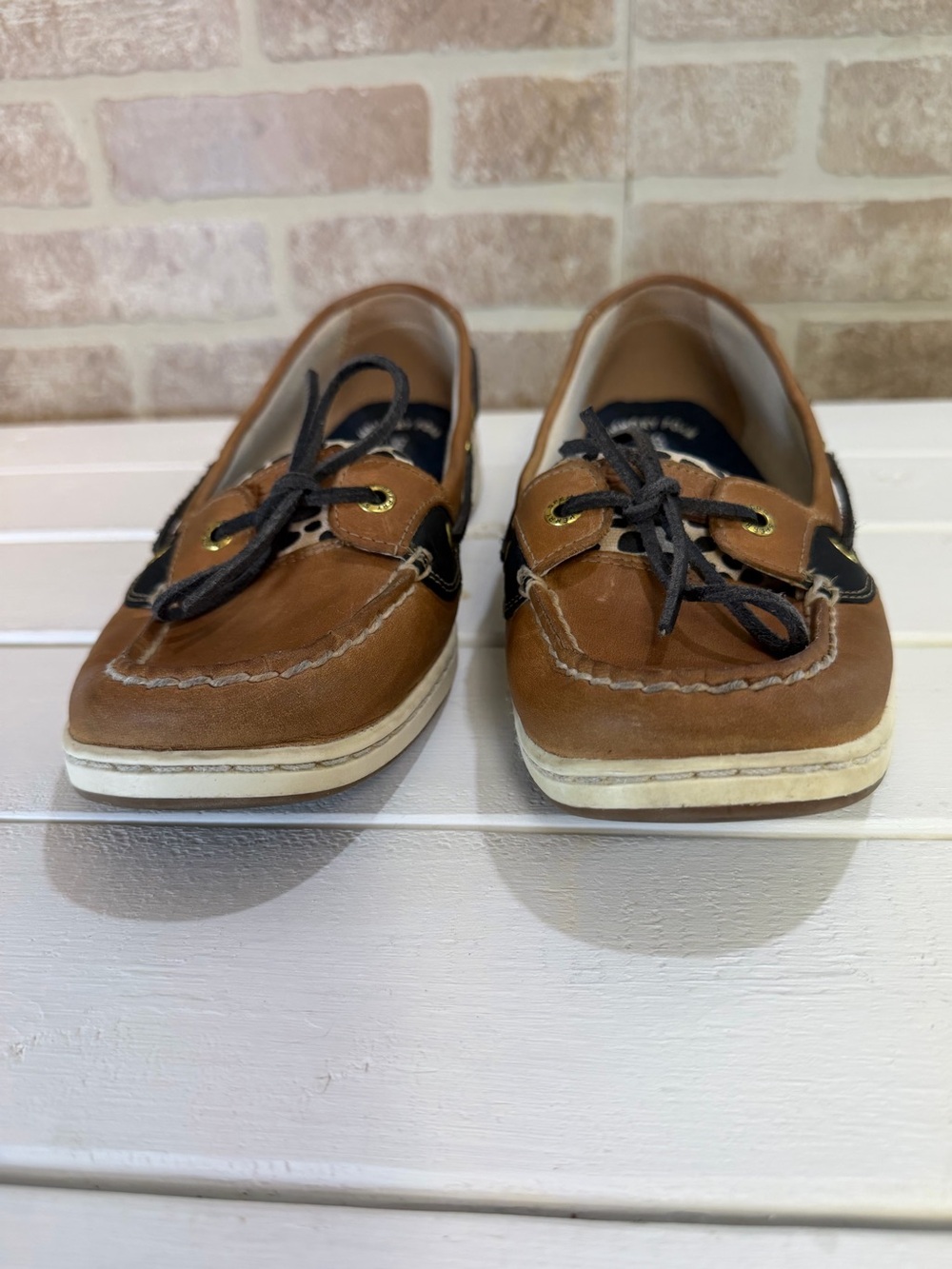 Sperry Authentic Original Leather Boat Shoes Cheetah Print Memory Foam Womens 11 - Picture 3 of 10